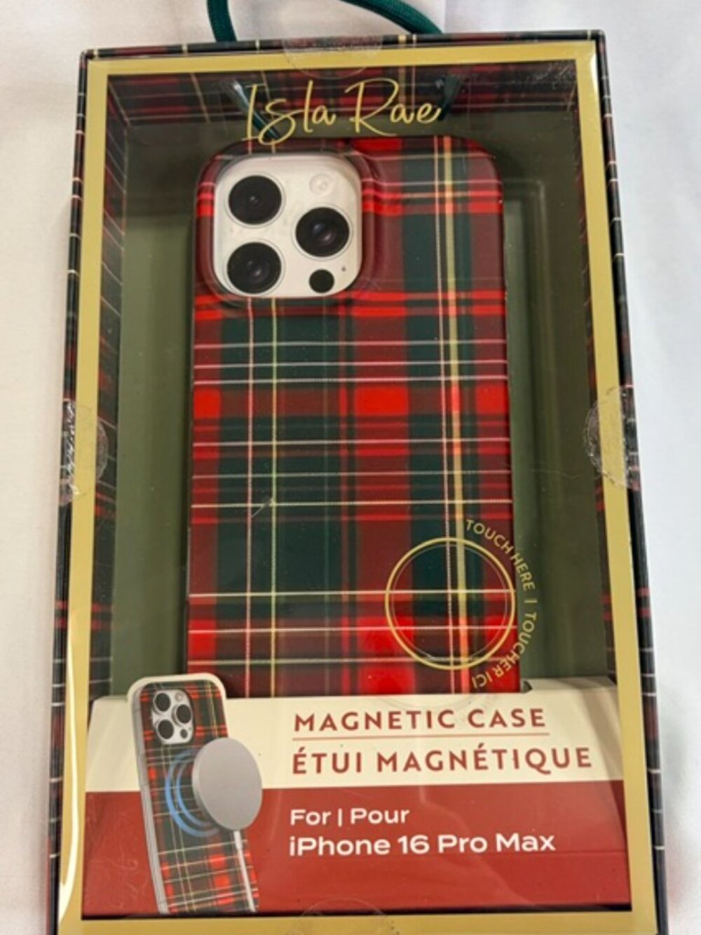 Isla Rae Red Plaid MagSafe iPhone 16 Pro Max Case NIB